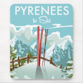 Tapis De Souris Impression de voyage à ski dans les Pyrénées. (Devant)
