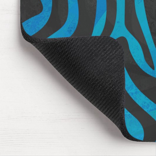 Tapis De Souris Impression en bleu et noir Zebra (Coin)