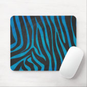 Tapis De Souris Impression en bleu et noir Zebra (Avec souris)