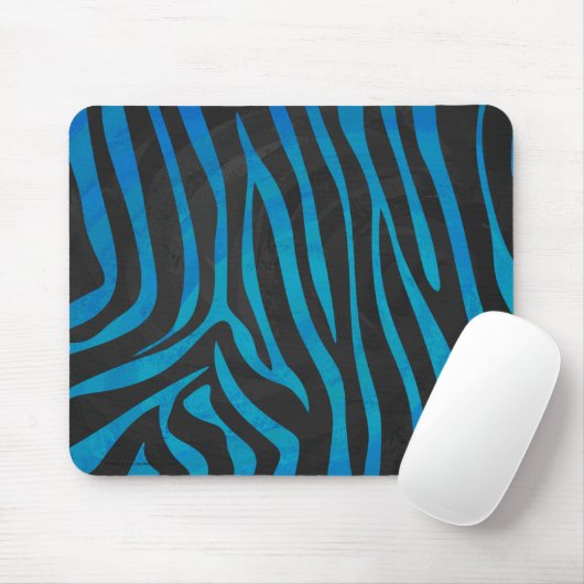 Tapis De Souris Impression en bleu et noir Zebra (Avec souris)