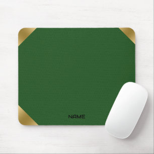 Tapis De Souris Impression en cuir vert avec accents or