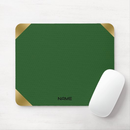 Tapis De Souris Impression en cuir vert avec accents or (Avec souris)