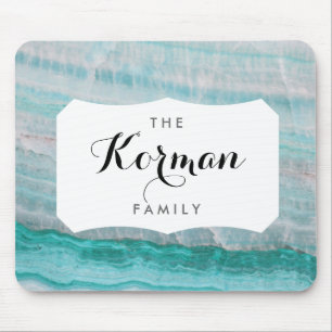 Tapis De Souris Impression en pierre de granit turquoise