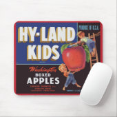 Tapis De Souris Impression étiquette Hyland Kids Washington Apples (Avec souris)