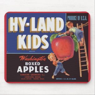 Tapis De Souris Impression étiquette Hyland Kids Washington Apples