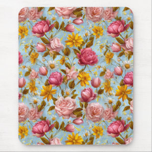 Tapis De Souris Impression florale de style antique