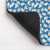 Tapis De Souris Impression florale les années 70 en bleu, Floral V (Coin)