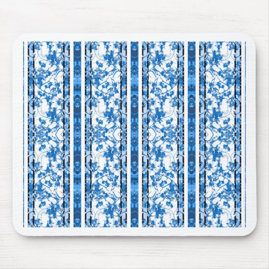Tapis De Souris Impression florale rayée de Chinoiserie (Devant)