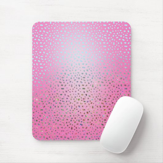 Tapis De Souris Impression guépard rose pailleté (Avec souris)