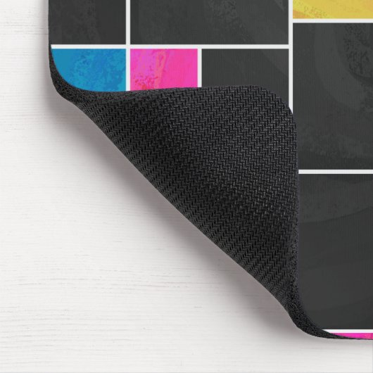 Tapis De Souris Impression noir rose bleu monochrome (Coin)