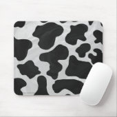 Tapis De Souris Impression noire et blanche de vache (Avec souris)