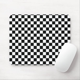 Tapis De Souris Impression numérique des échecs noirs et blancs