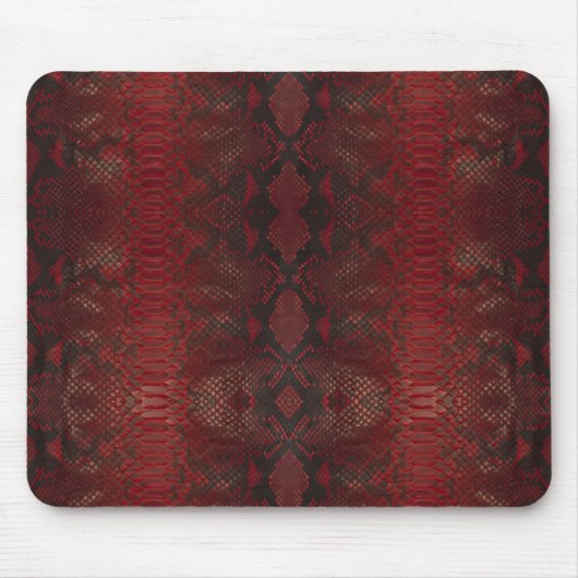Tapis De Souris Impression Python rouge et noir (Devant)