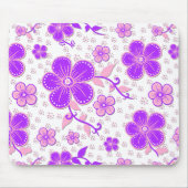 Tapis De Souris Impression simple de fleurs à l'aquarelle violette (Devant)