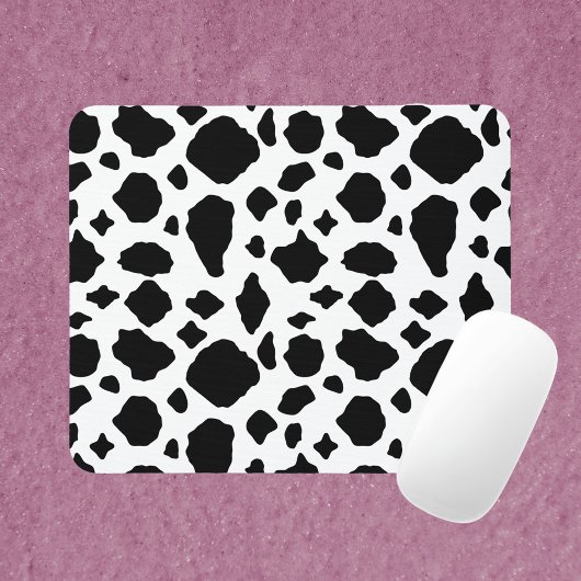 Tapis De Souris Impression vache noir et blanc