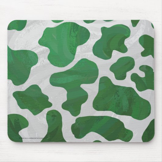 Tapis De Souris Impression verte et blanche de vache (Devant)