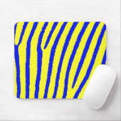 Tapis De Souris Impression zèbre (jaune et bleu) (Avec souris)