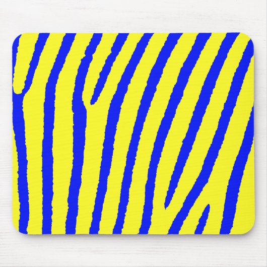 Tapis De Souris Impression zèbre (jaune et bleu) (Devant)