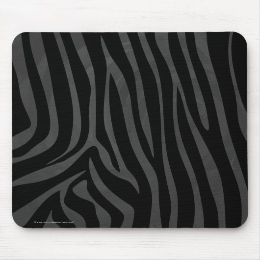 Tapis De Souris Impression zèbre noir et gris (Devant)