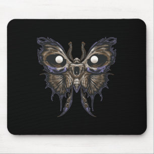 Tapis De Souris Impressionnant crâne à papillon - Halloween Rock B