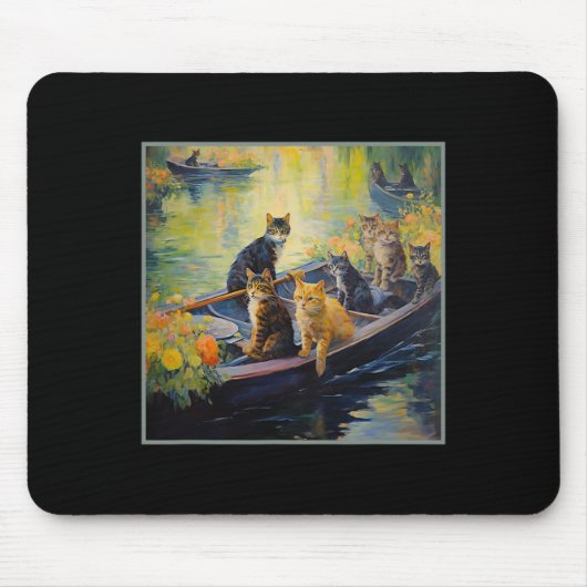 Tapis De Souris Impressionniste Français Bateau Drôle Conception D (Devant)