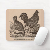 Tapis De Souris Imprimé au 19e siècle Bucks Comté poulets poulets (Avec souris)