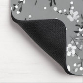 Tapis De Souris Imprimé de fleurs sur gris (Coin)