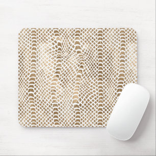 Tapis De Souris Imprimé serpent or blanc
