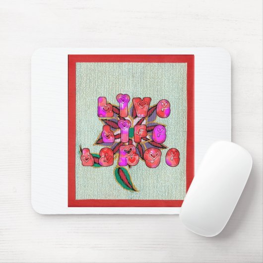 Tapis De Souris Imprimer l'art "Live Life Large" (Avec souris)