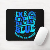 Tapis De Souris In November We Wear Blue Diabetes Awareness Ribbon (Avec souris)
