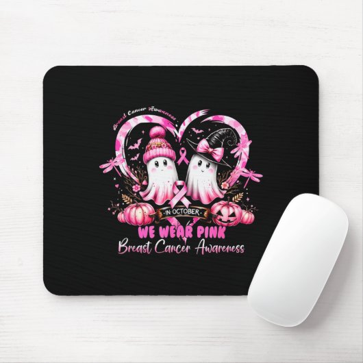 Tapis De Souris In October We Wear Nk Breast Cancer Heart Dragonfl (Avec souris)