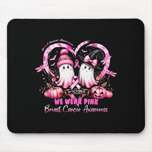 Tapis De Souris In October We Wear Nk Breast Cancer Heart Dragonfl (Devant)