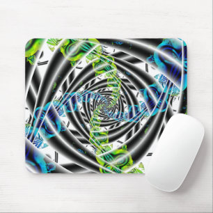 Tapis De Souris Incomplet Art fractal bleu et vert
