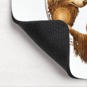 Tapis De Souris Indian Native American Woman With White Wolf Vinta (Coin)