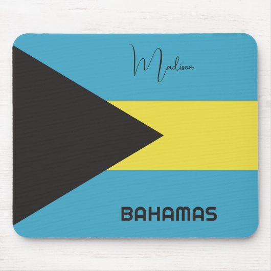 Tapis De Souris Indicateur Bahamas du nom personnalisé (Devant)