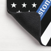 Tapis De Souris Indicateur Monogramme de ligne bleue mince (Coin)