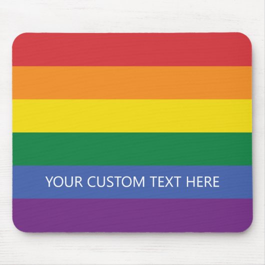 Tapis De Souris Indicateur Rainbow du texte personnalisé (Devant)