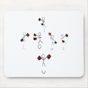 Tapis De Souris Indicateur semaphore personnages de bâton épée, "I