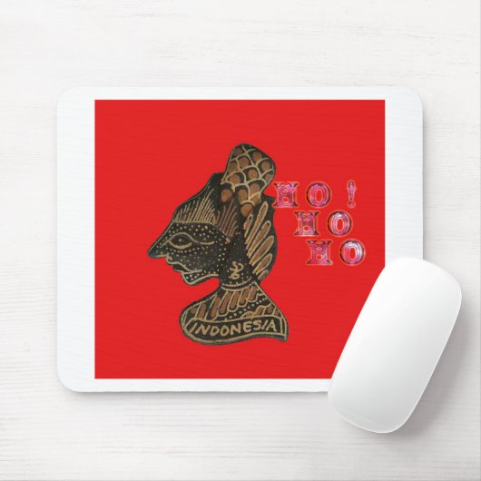 Tapis De Souris Indonesi Shadow Puppet Hohoho Design sur toile rou (Avec souris)