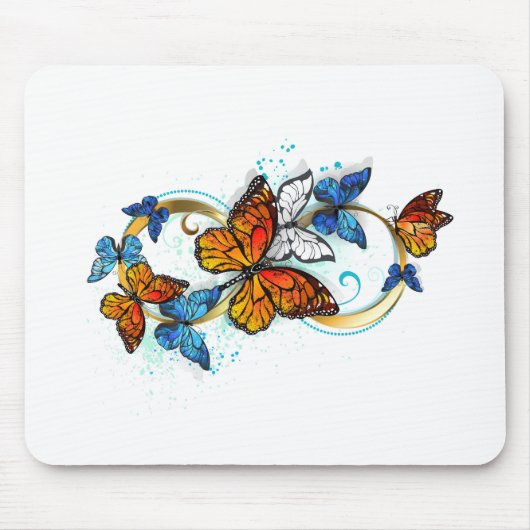 Tapis De Souris Infinité de papillons monarques (Devant)