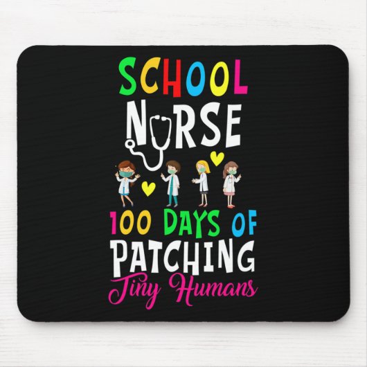 Tapis De Souris Infirmière 100 Jours De Patching Minuscules Humain (Devant)