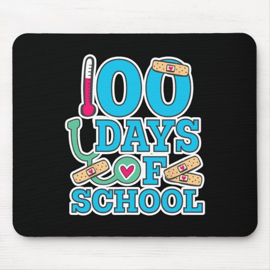 Tapis De Souris Infirmière 100 Jours D'École (Devant)