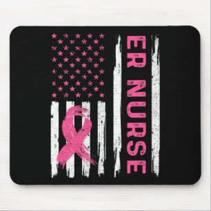 Tapis De Souris infirmière américaine Drapeau infirmière cancer du