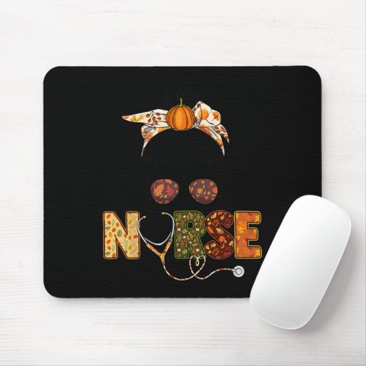 Tapis De Souris Infirmière automne Thanksgiving Stethocope Scrub R (Avec souris)