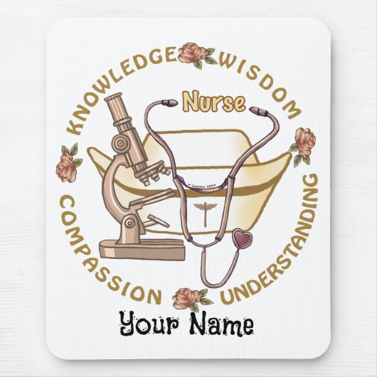 Tapis De Souris Infirmière cool Sepia (Devant)