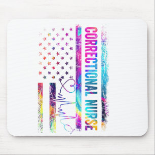 Tapis De Souris Infirmière correctionnelle Tie Dye Drapeau américa