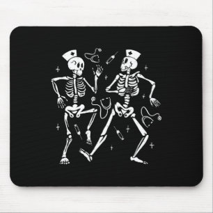 Tapis De Souris Infirmière Danser Squelette Halloween Squelette Co