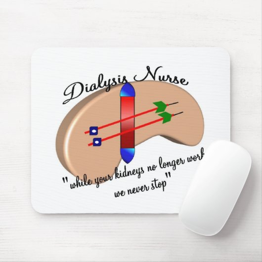 Tapis De Souris Infirmière de dialyse "quand vos reins s'arrêtent (Avec souris)