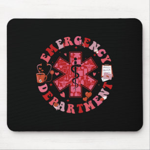 Tapis De Souris Infirmière de la Saint-Valentin aux urgences Er Ed