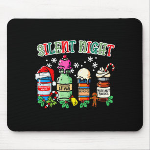 Tapis De Souris Infirmière de Noël Nuit Silencieuse Propofol Xmas